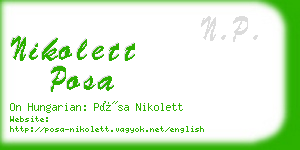 nikolett posa business card